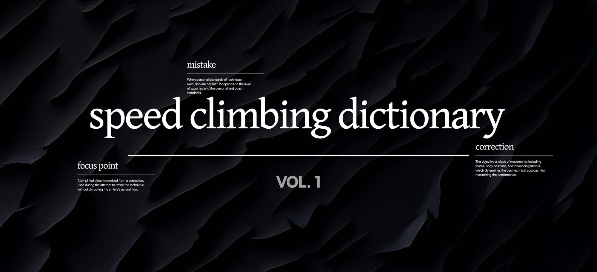 Speed Climbing Dictionary: Vol 1